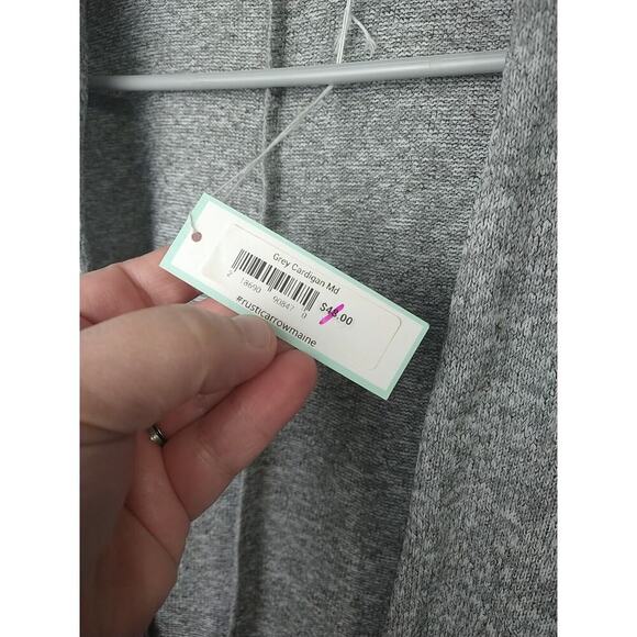 Mod Ref Woman M Duster Grey Pullon Casual Comfort Pocket Long Sleeve - Picture 4 of 8